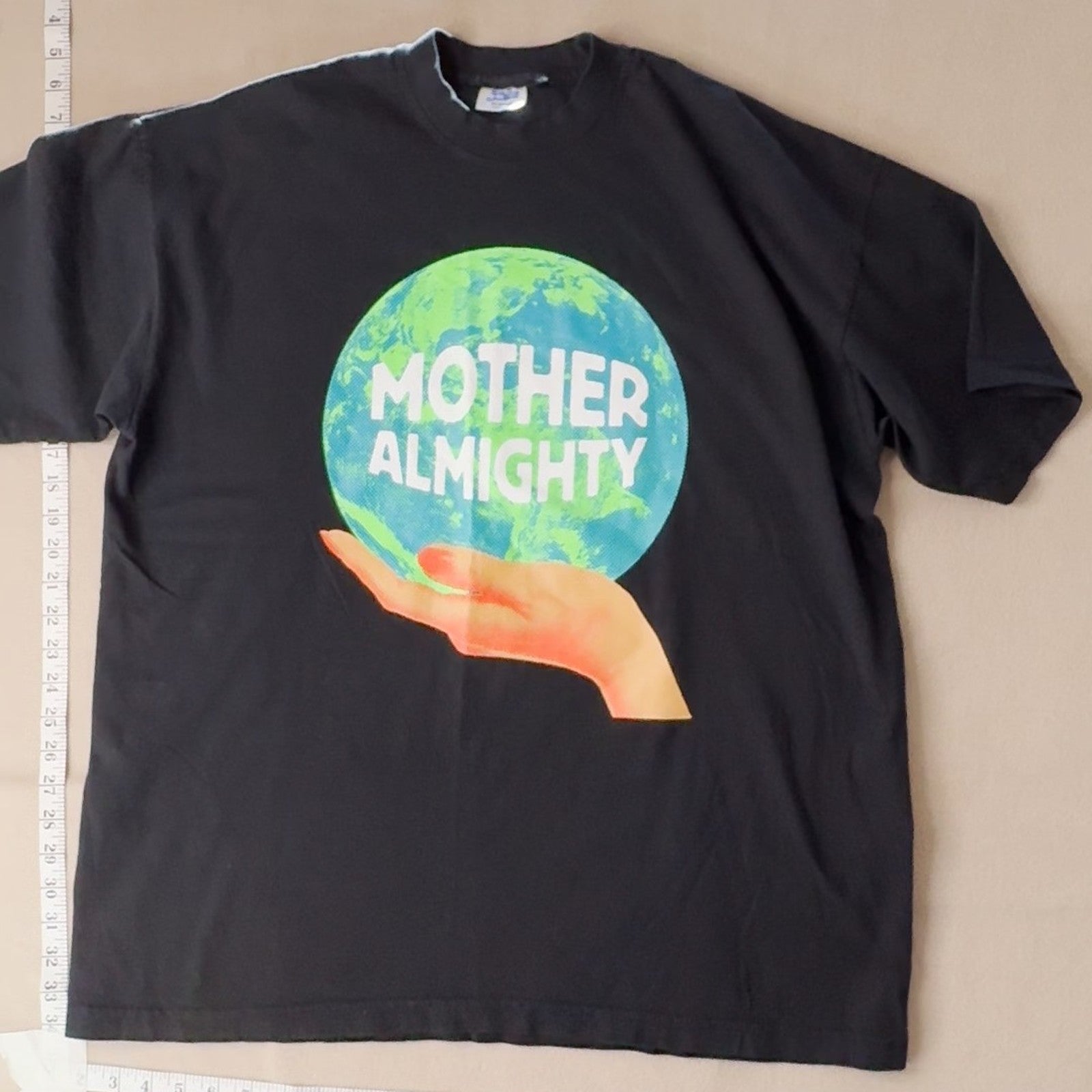 Tesla Mother Almighty Earth Hand Graphic T-Shirt XL Black Made in USA