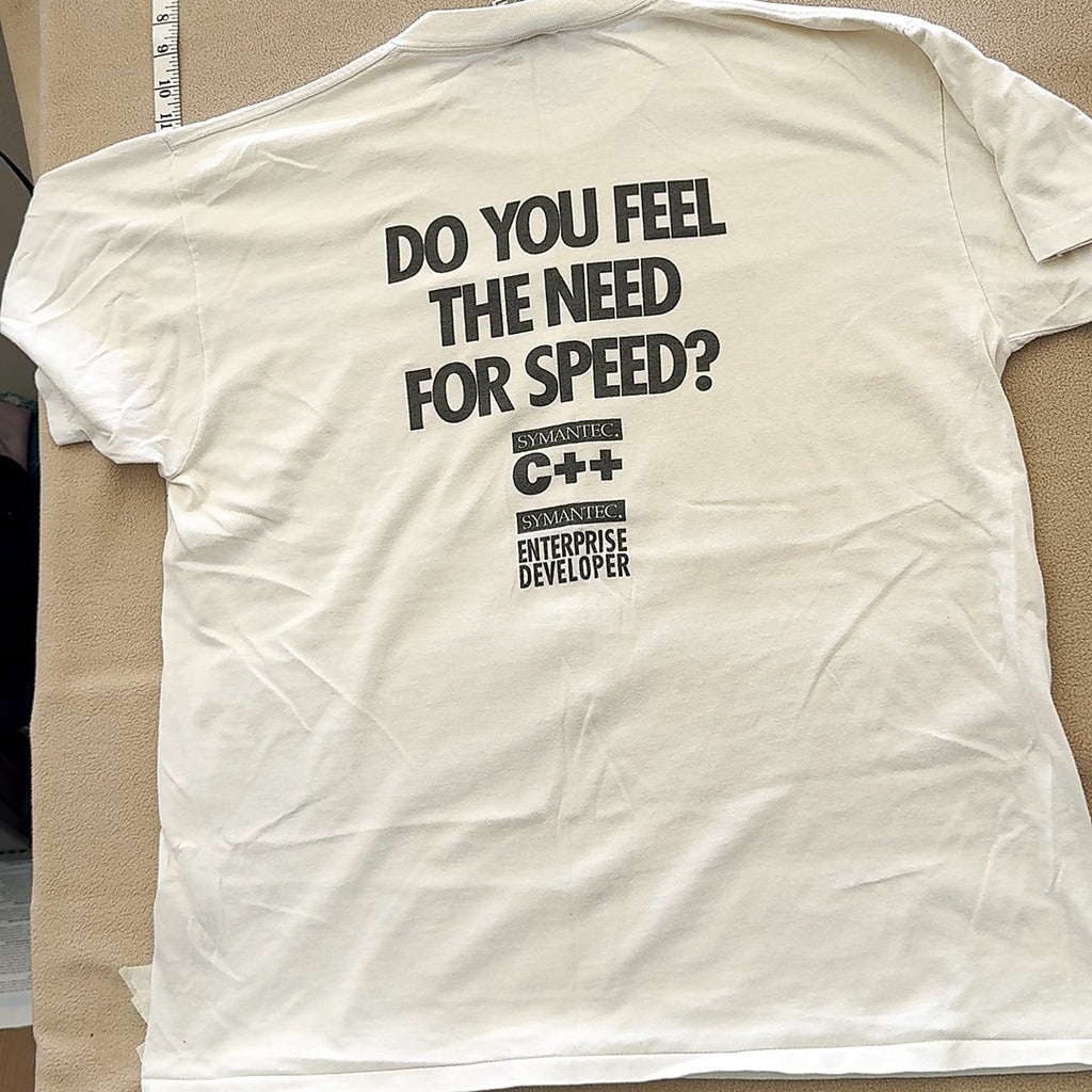 Symantec C++ Enterprise Developer Need for Speed T-Shirt White Single Stitch