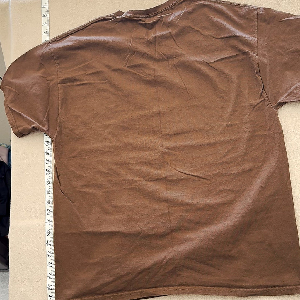Nikola Tesla Graphic T-Shirt Science Inventions Brown Hanes Mens XL