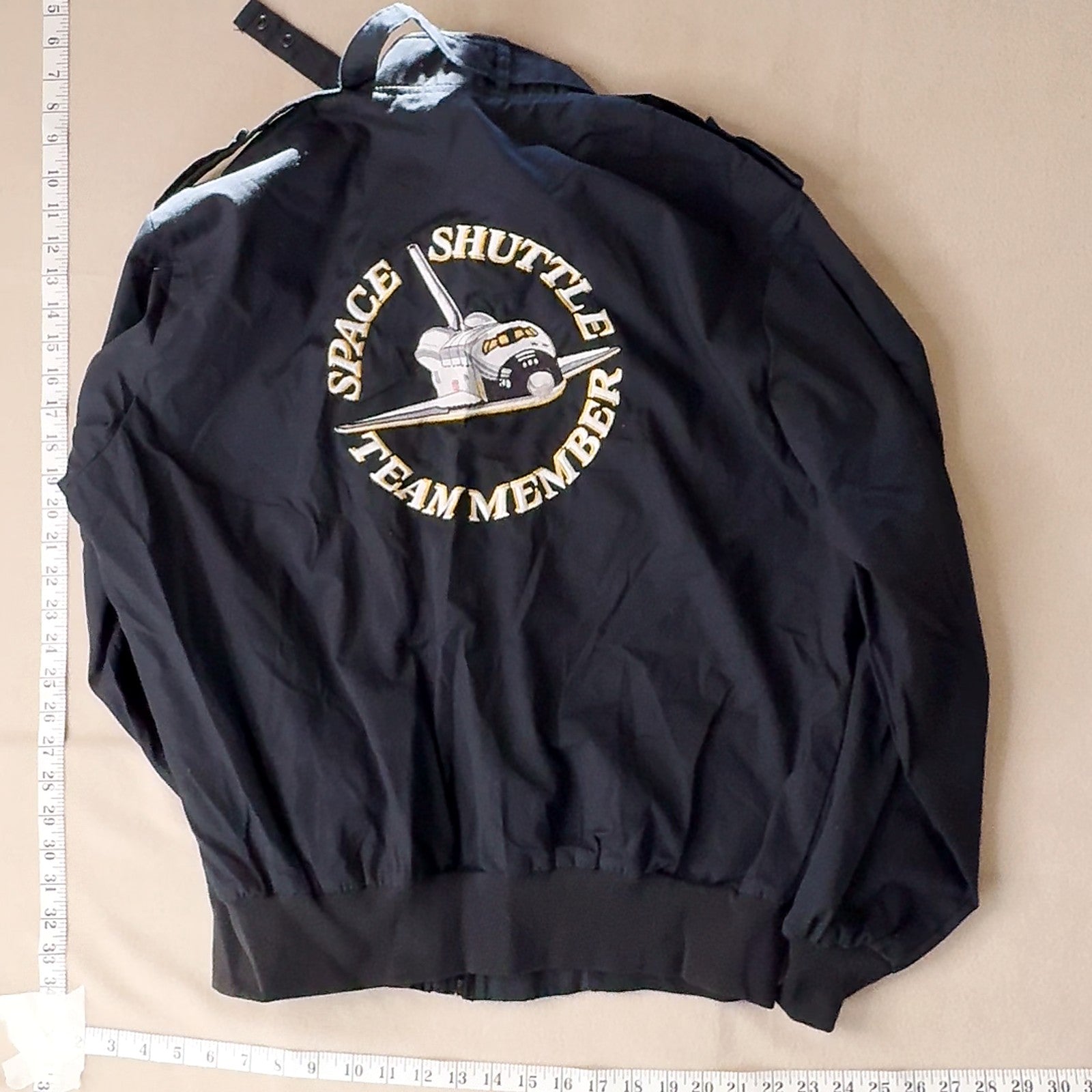 Vintage MBA Space Shuttle Team Member Jacket Black Made in USA Mens XL