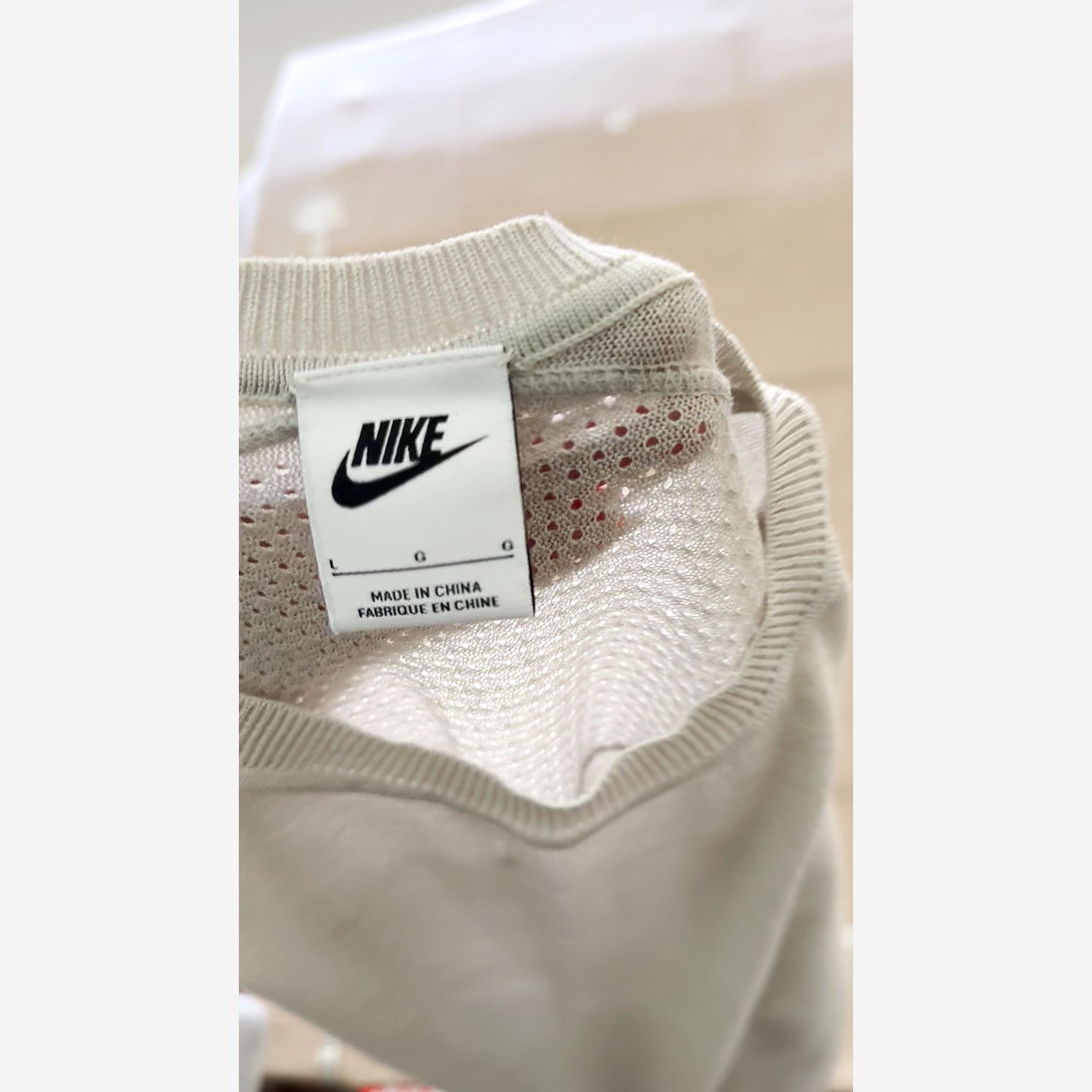 Nike x Stussy Long Sleeve Knit Shirt Grey Mesh Panels Large