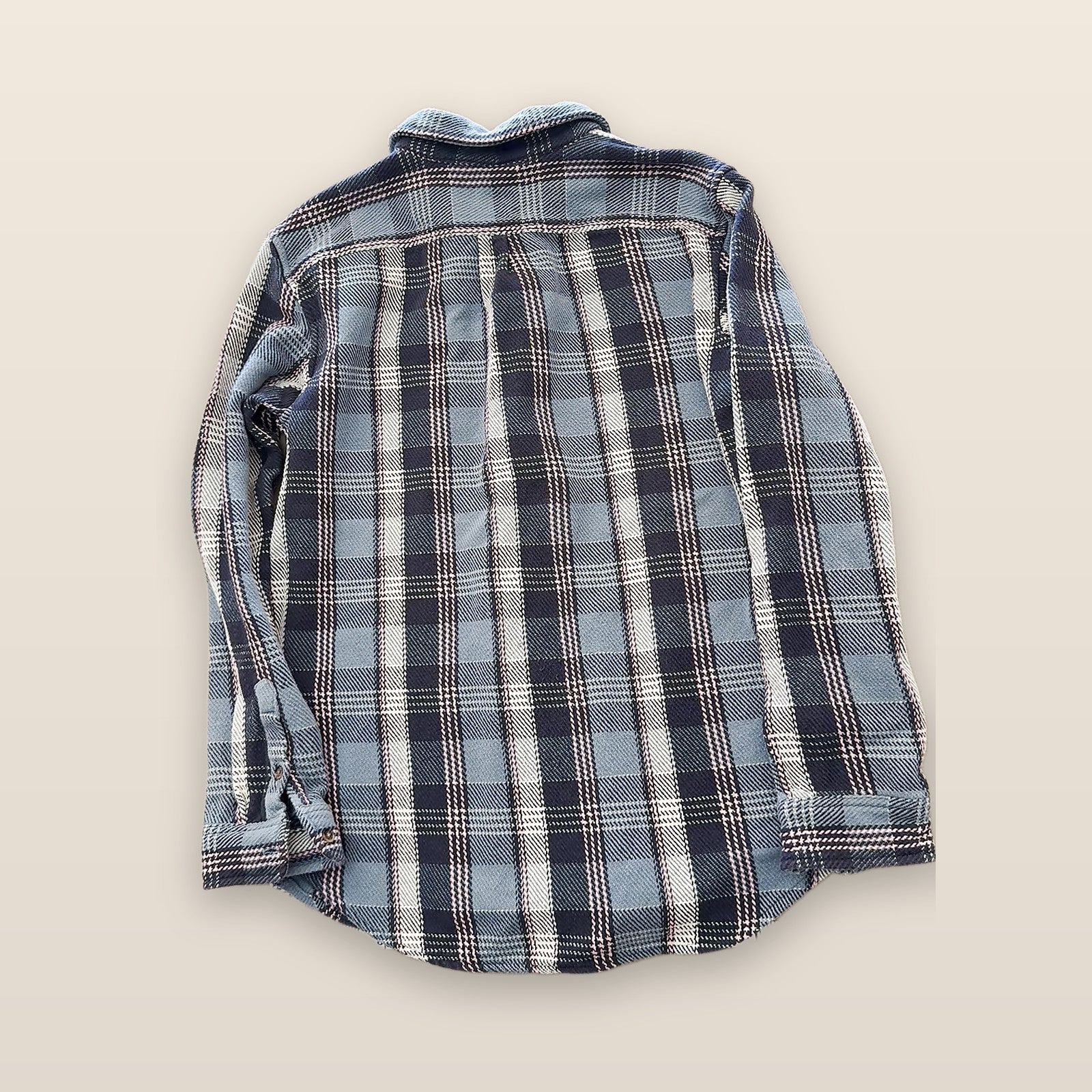 Gap Standard Fit Plaid Flannel Button Up Shirt Men's Size L Blue