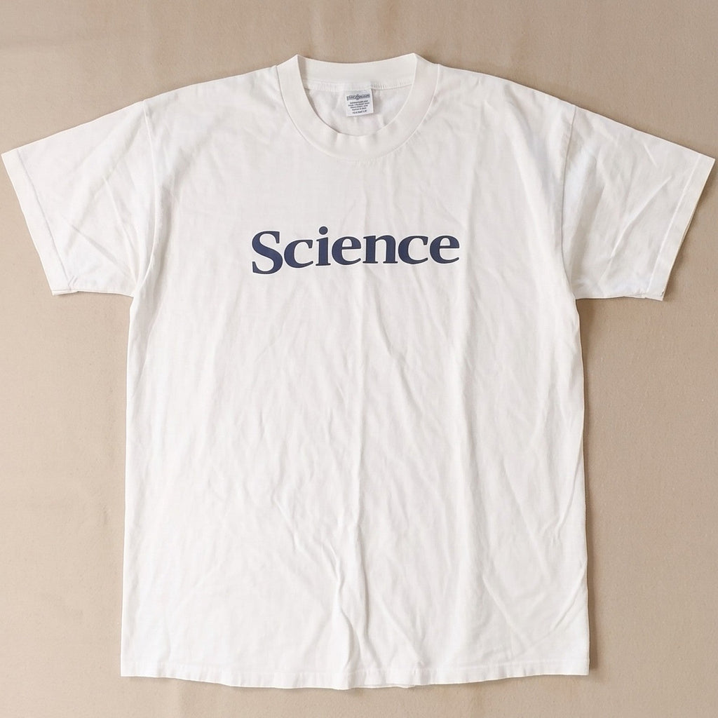 Science Text Graphic T-Shirt White Fruit of the Loom Heavy Cotton Size XL