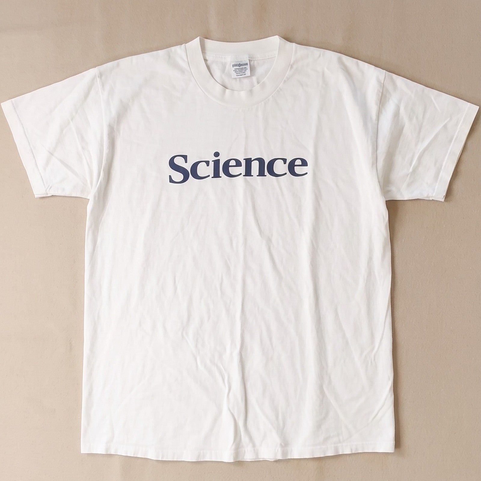 Science Text Graphic T-Shirt White Fruit of the Loom Heavy Cotton Size XL