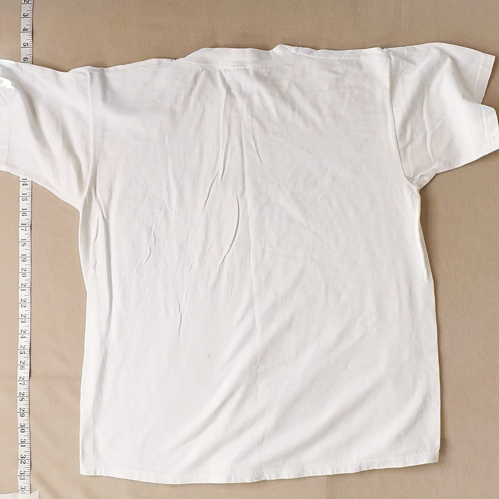 Science Text Graphic T-Shirt White Fruit of the Loom Heavy Cotton Size XL