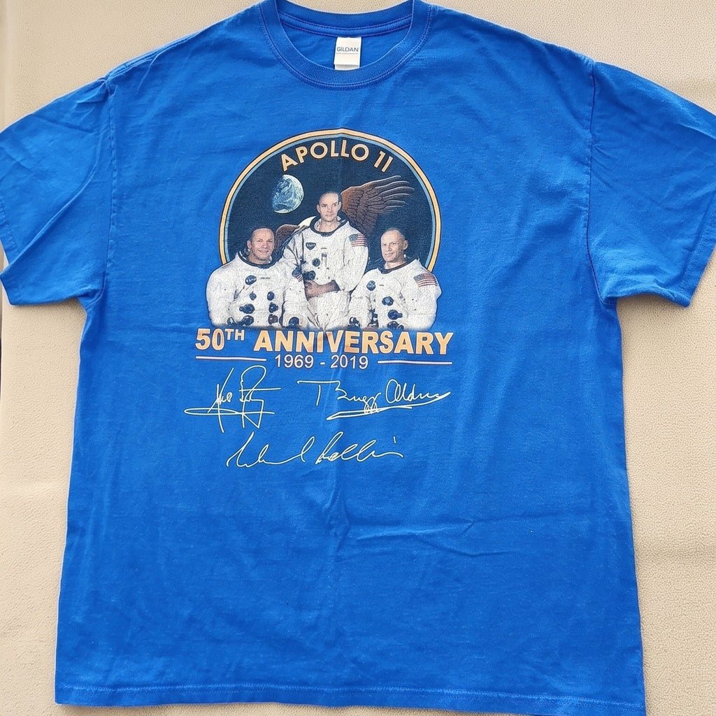 Apollo 11 50th Anniversary Graphic T-Shirt 1969-2019 Astronaut Signatures XL