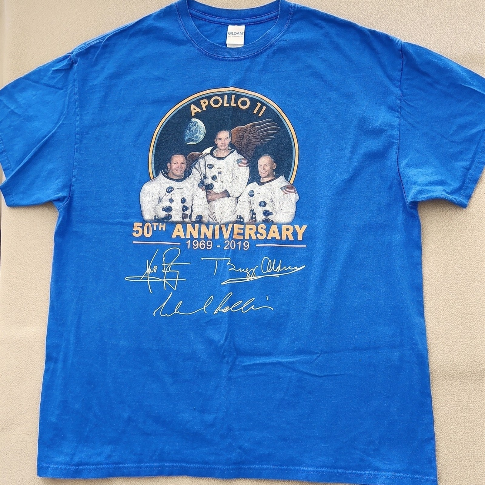 Apollo 11 50th Anniversary Graphic T-Shirt 1969-2019 Astronaut Signatures XL
