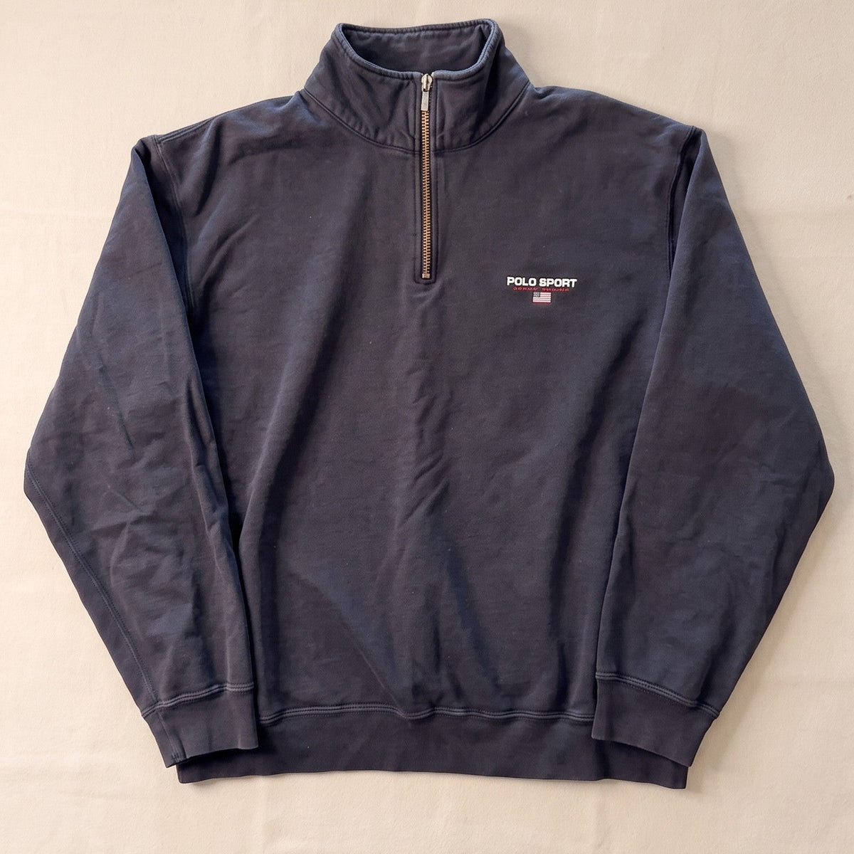 Vintage Polo Sport Ralph Lauren 1/4 Zip Sweatshirt Black Size L