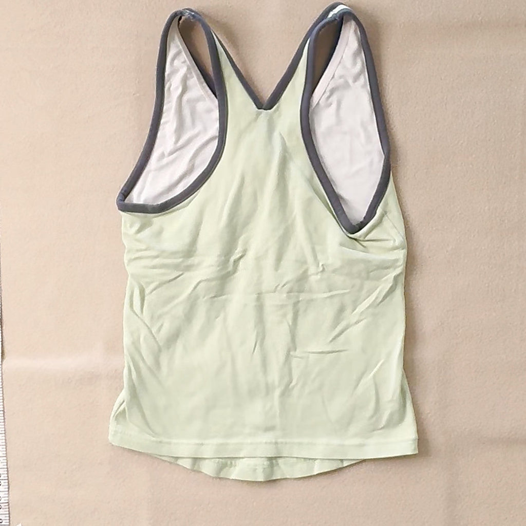 PUMA Women's Size L Light Green V-Neck Racerback Tank Top Athleisure Gym