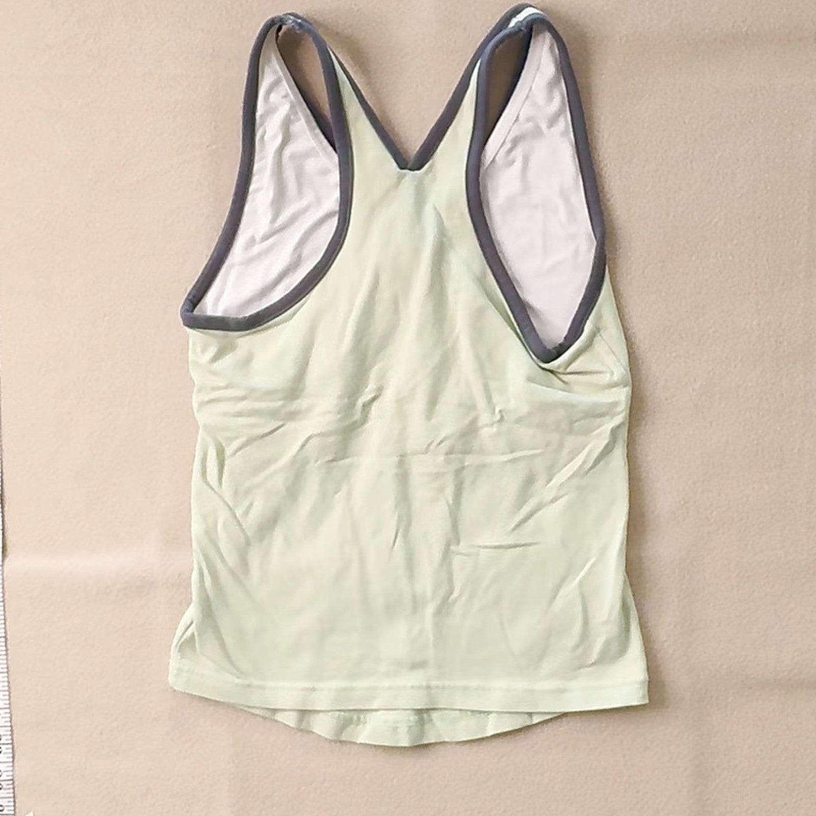 PUMA Women's Size L Light Green V-Neck Racerback Tank Top Athleisure Gym