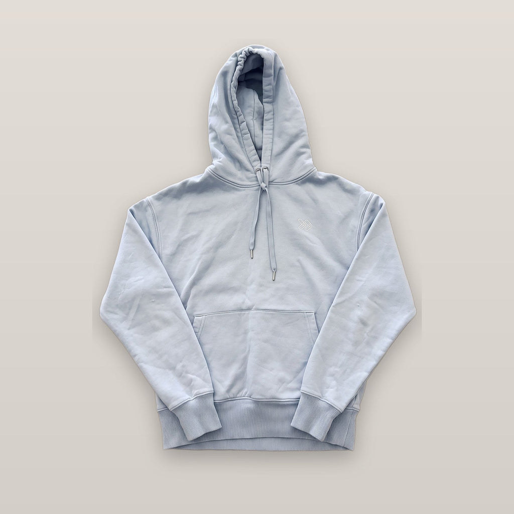 Pullover Hoodie Sweatshirt Light Blue Tonal Logo Size S