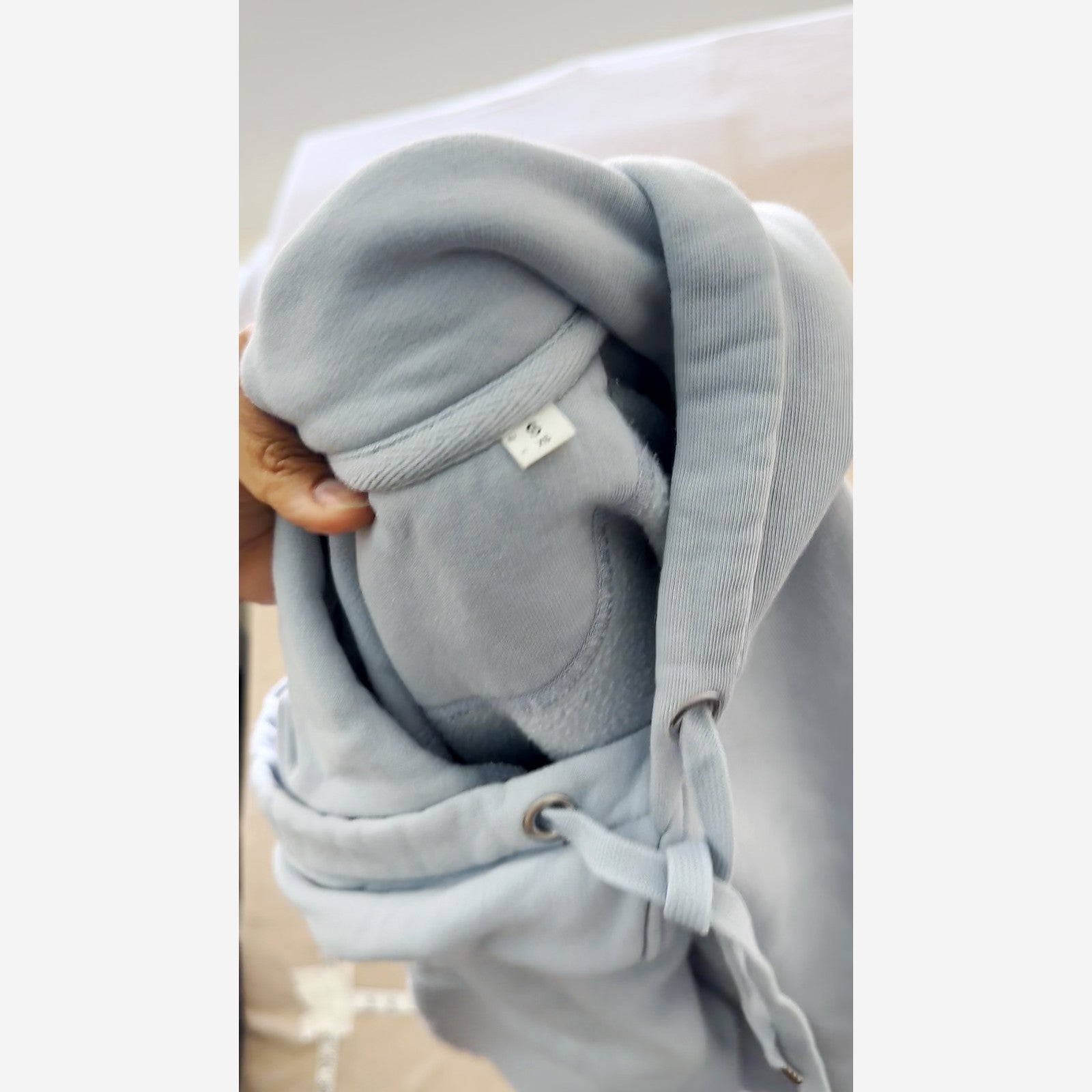 Pullover Hoodie Sweatshirt Light Blue Tonal Logo Size S