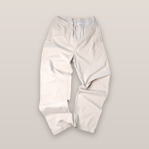 Beige Khaki Chino Pants Flat Front Straight Leg Size 30/42IN