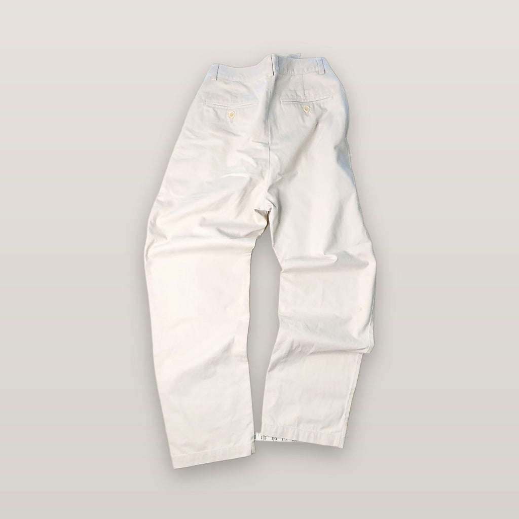 Beige Khaki Chino Pants Flat Front Straight Leg Size 30/42IN