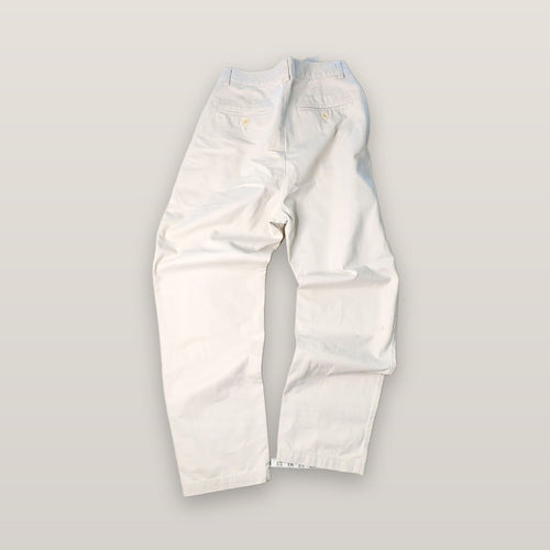 Beige Khaki Chino Pants Flat Front Straight Leg Size 30/42IN
