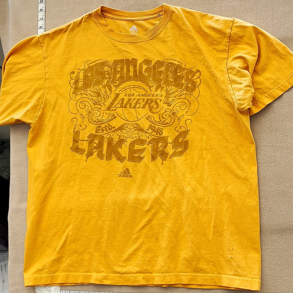 Adidas Los Angeles Lakers Graphic T-Shirt Yellow Size L