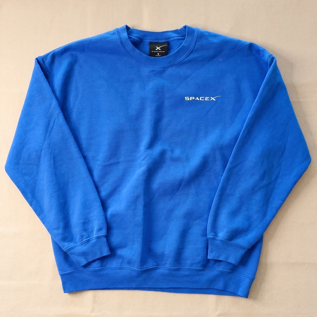 SpaceX Official Crewneck Sweatshirt Blue Logo Pullover Mens Size XL