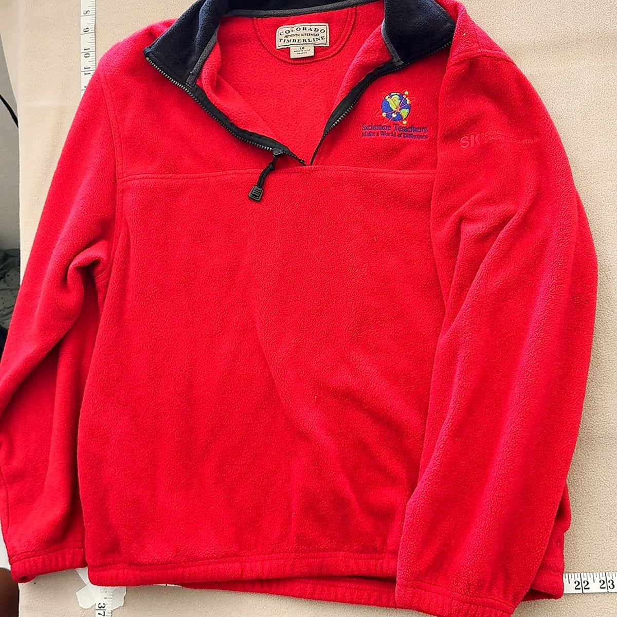 Colorado Timberline Science Olympiad Red Fleece 1/4 Zip Pullover Size LG