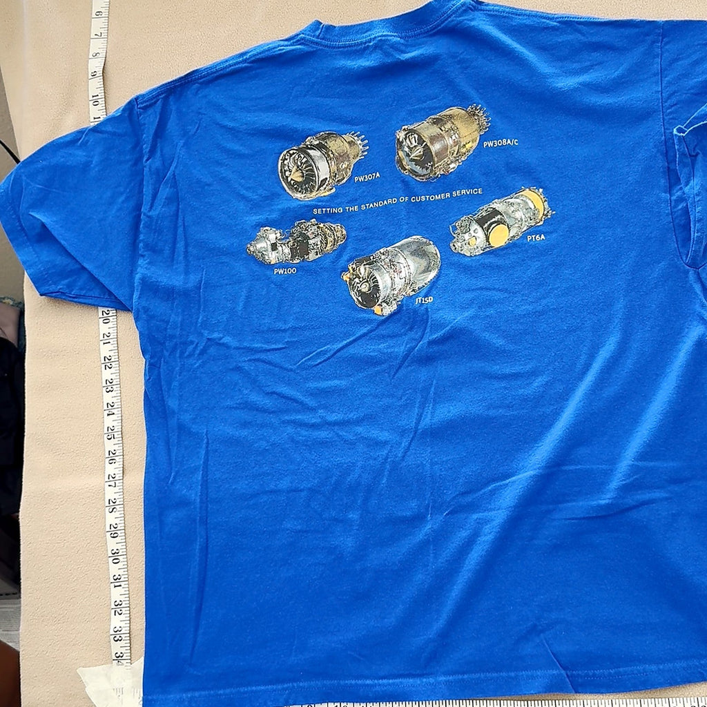 Vector Aerospace T-Shirt XL Blue Aviation Engine Graphic Promo Tee