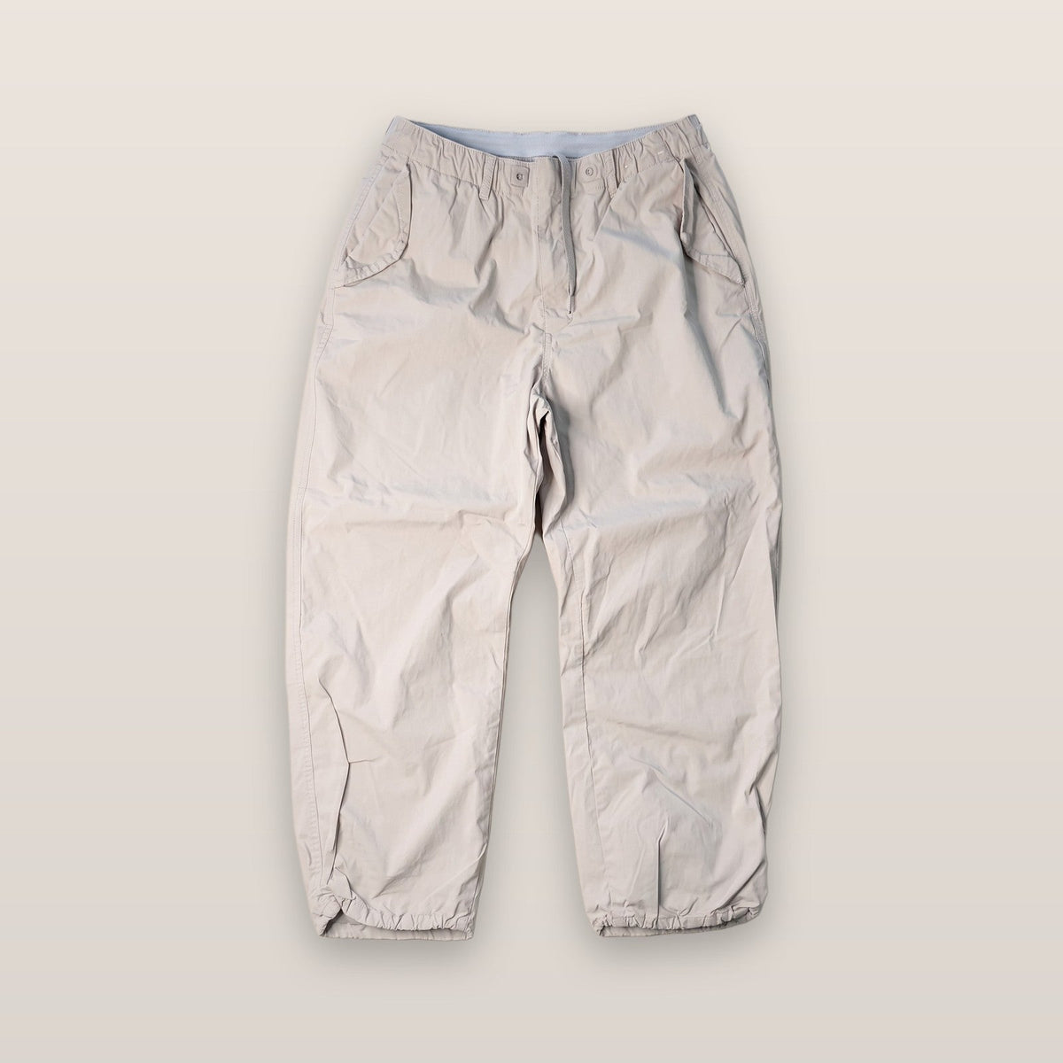 Uniqlo Men's Khaki Beige Cotton Blend Pants Elastic Waist Size M