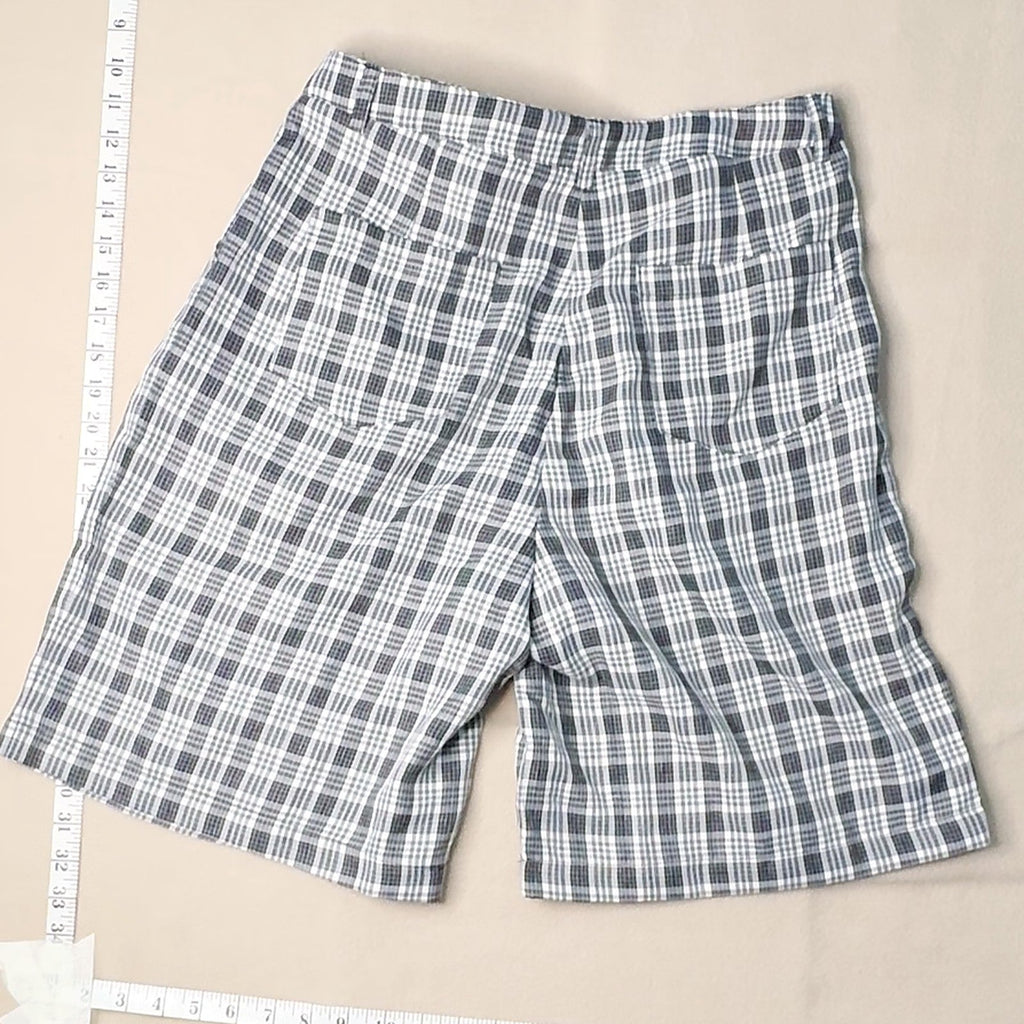 Fashion Nova Womens Plaid High Waisted Pleated Shorts Size M Black White