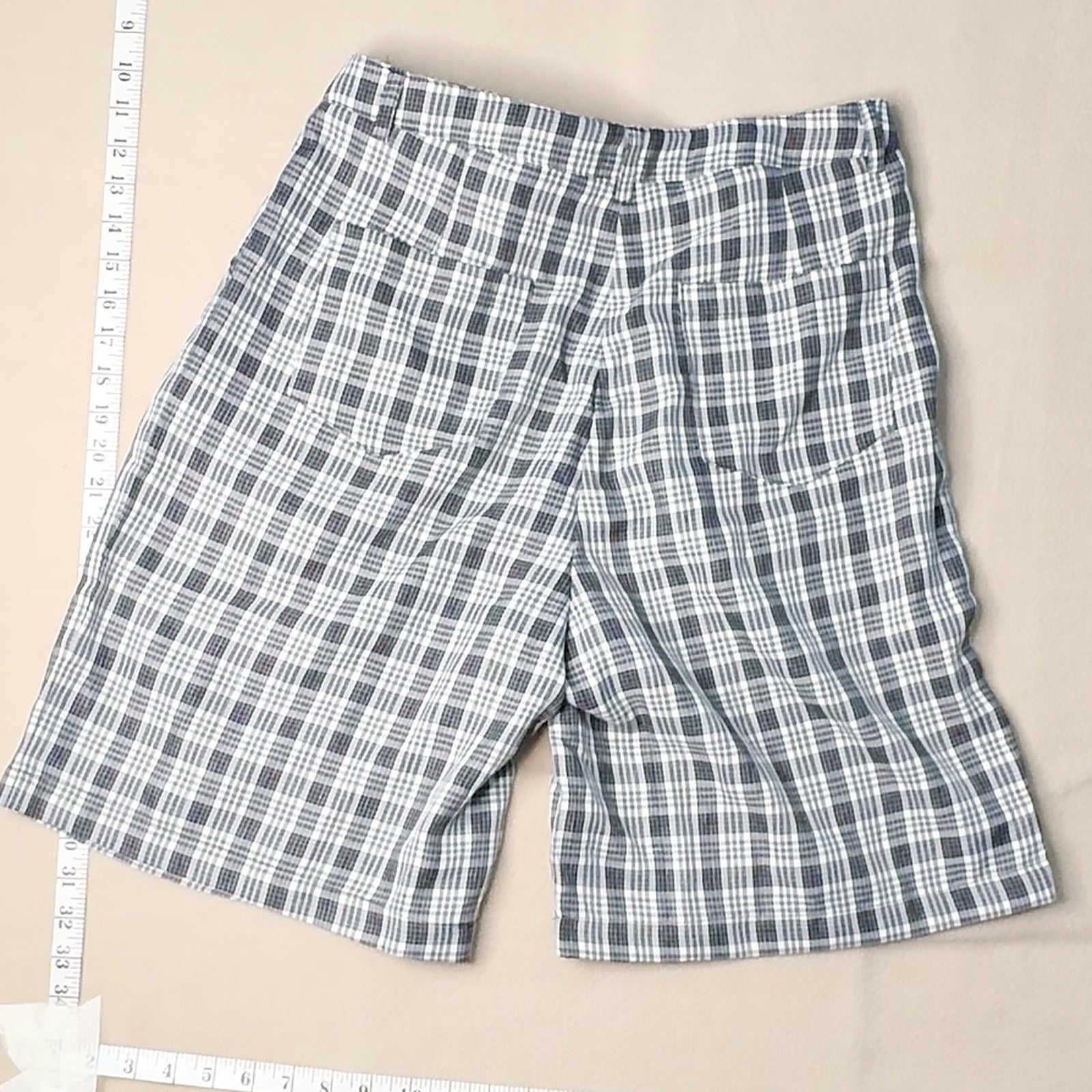 Fashion Nova Womens Plaid High Waisted Pleated Shorts Size M Black White