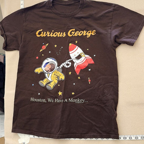 Curious George Houston We Have A Monkey Astronaut Space T-Shirt Brown