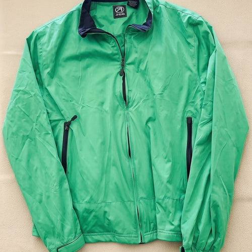 AHEAD Men's Green Full Zip Windbreaker Jacket Outerwear Size XL