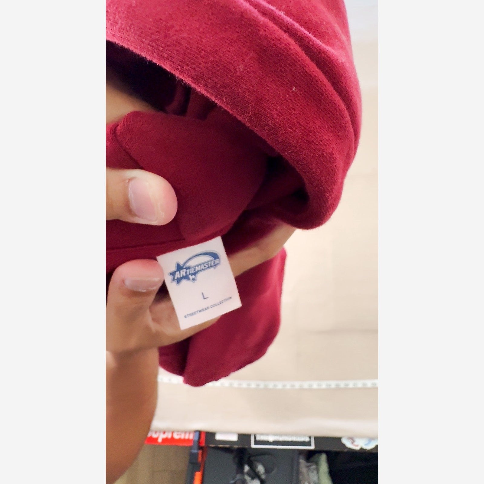 Artiemaster Streetwear Collection Red Pullover Hoodie Blank Size L