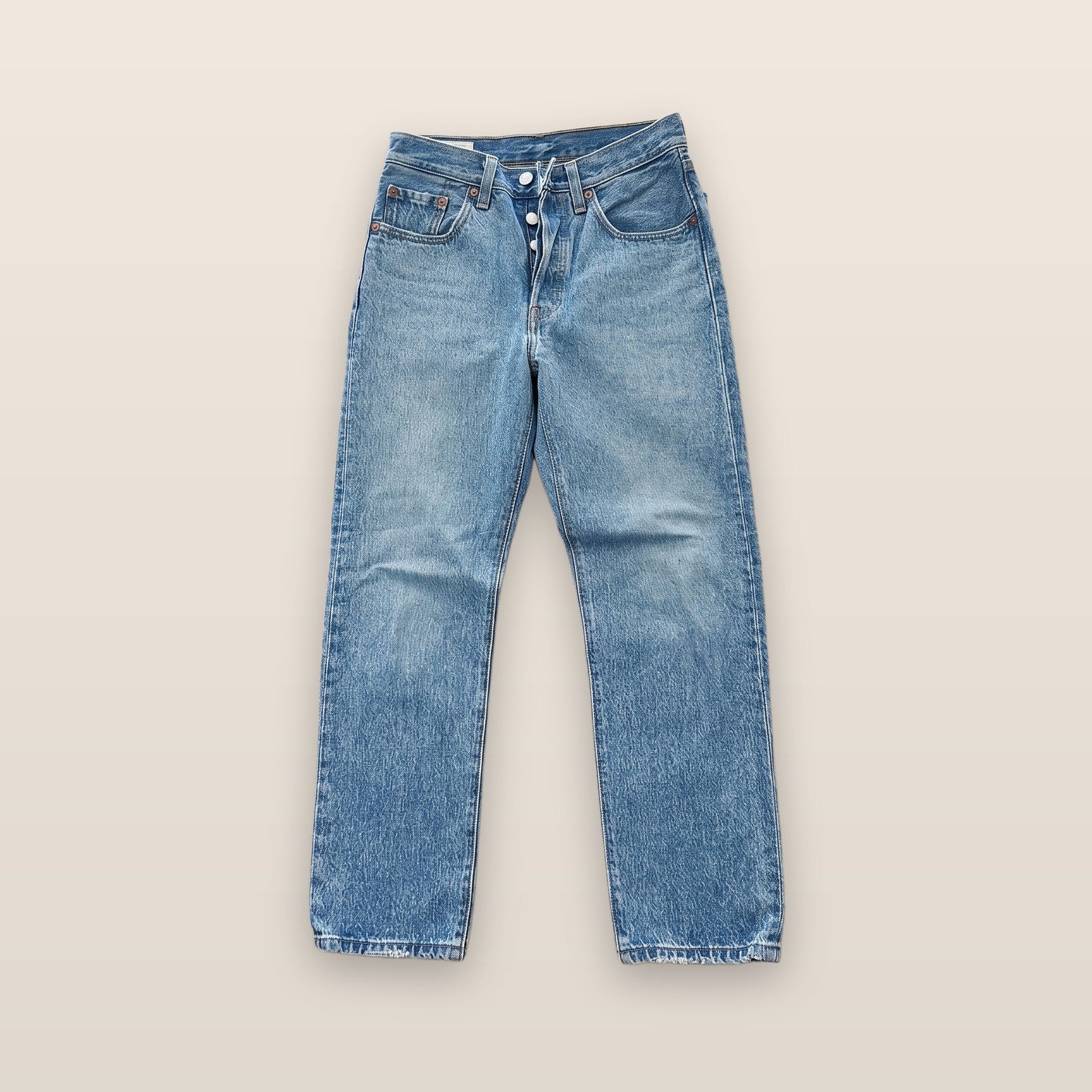 Levi's 501 Button Fly Jeans Light Wash Blue Denim W24 L26