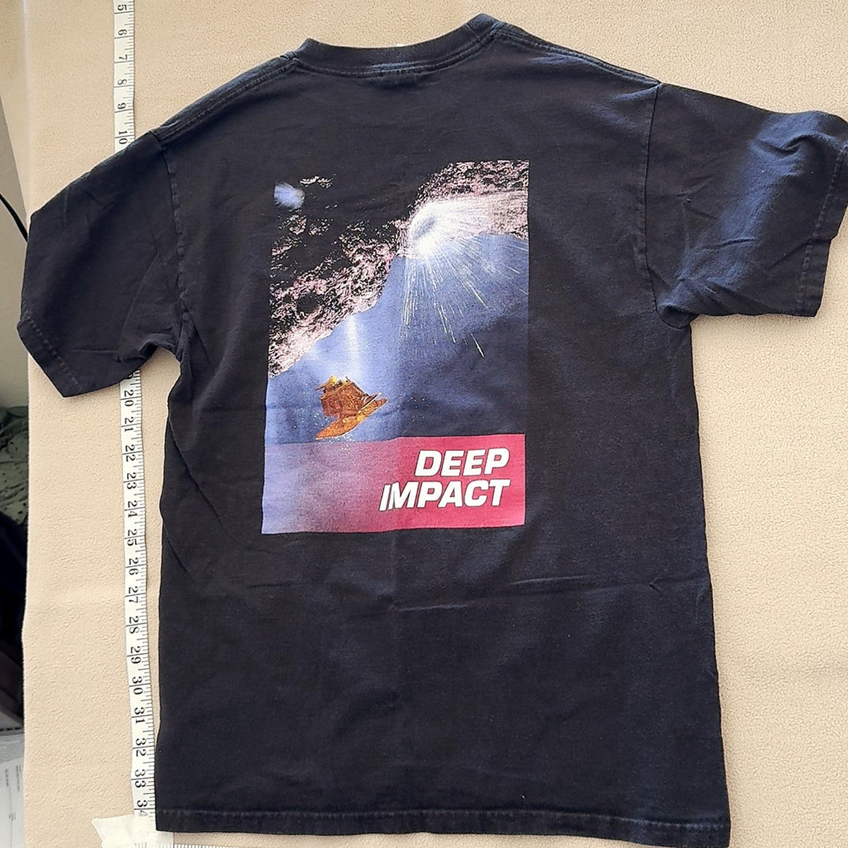 NASA Deep Impact July 4th 2005 T-Shirt Black Graphic Tee Size M Hanes Beefy-T