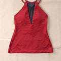 Red High Neck Zip Back Activewear Tank Top Built In Bra Womens 6 NWT