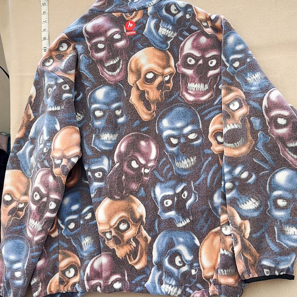 Supreme Marmot Skull Print Fleece Jacket New With Tags