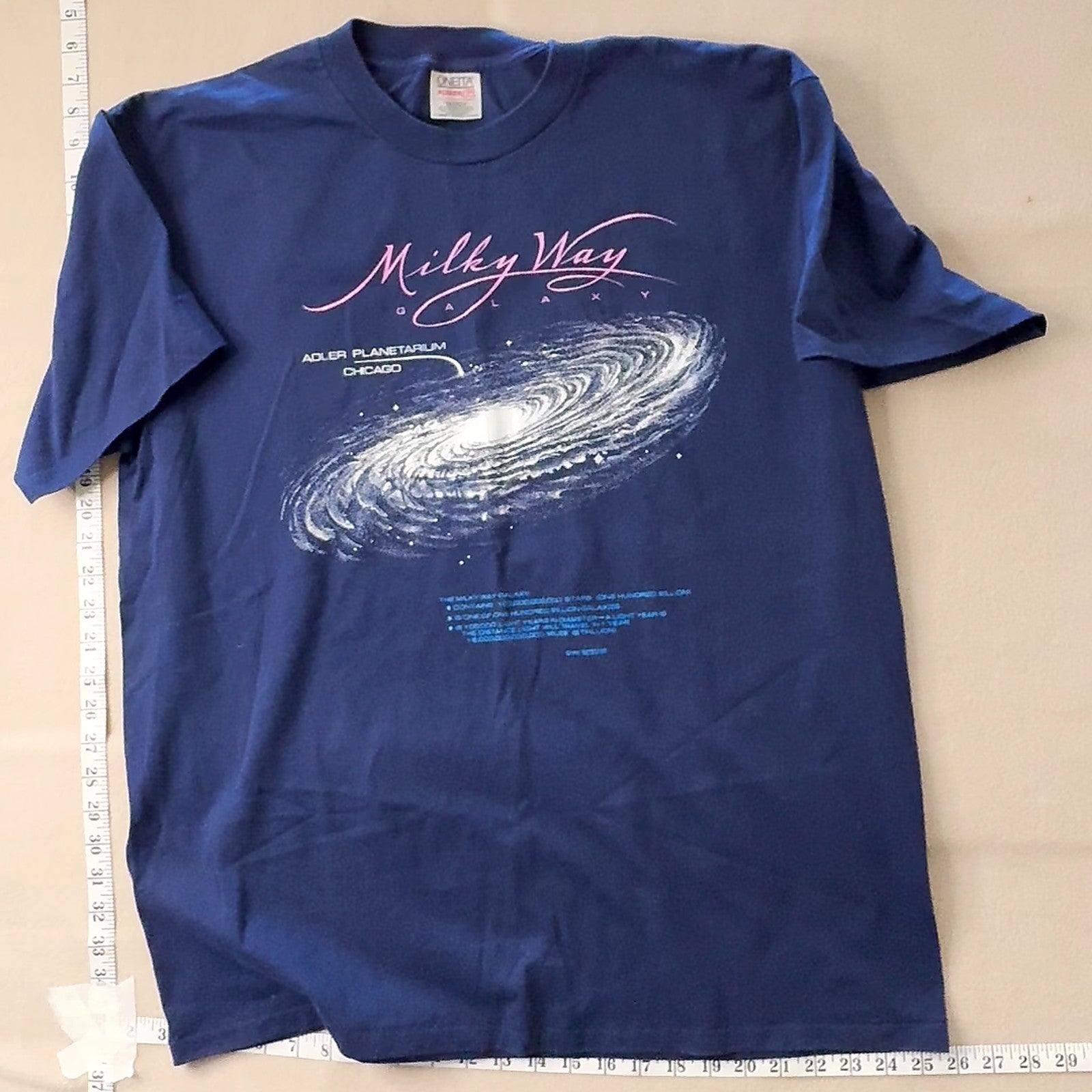 Vintage Adler Planetarium Chicago Milky Way Galaxy T-Shirt Navy XL