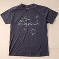 Black Graphic T-Shirt Star Text Design Short Sleeve Crew Neck Top