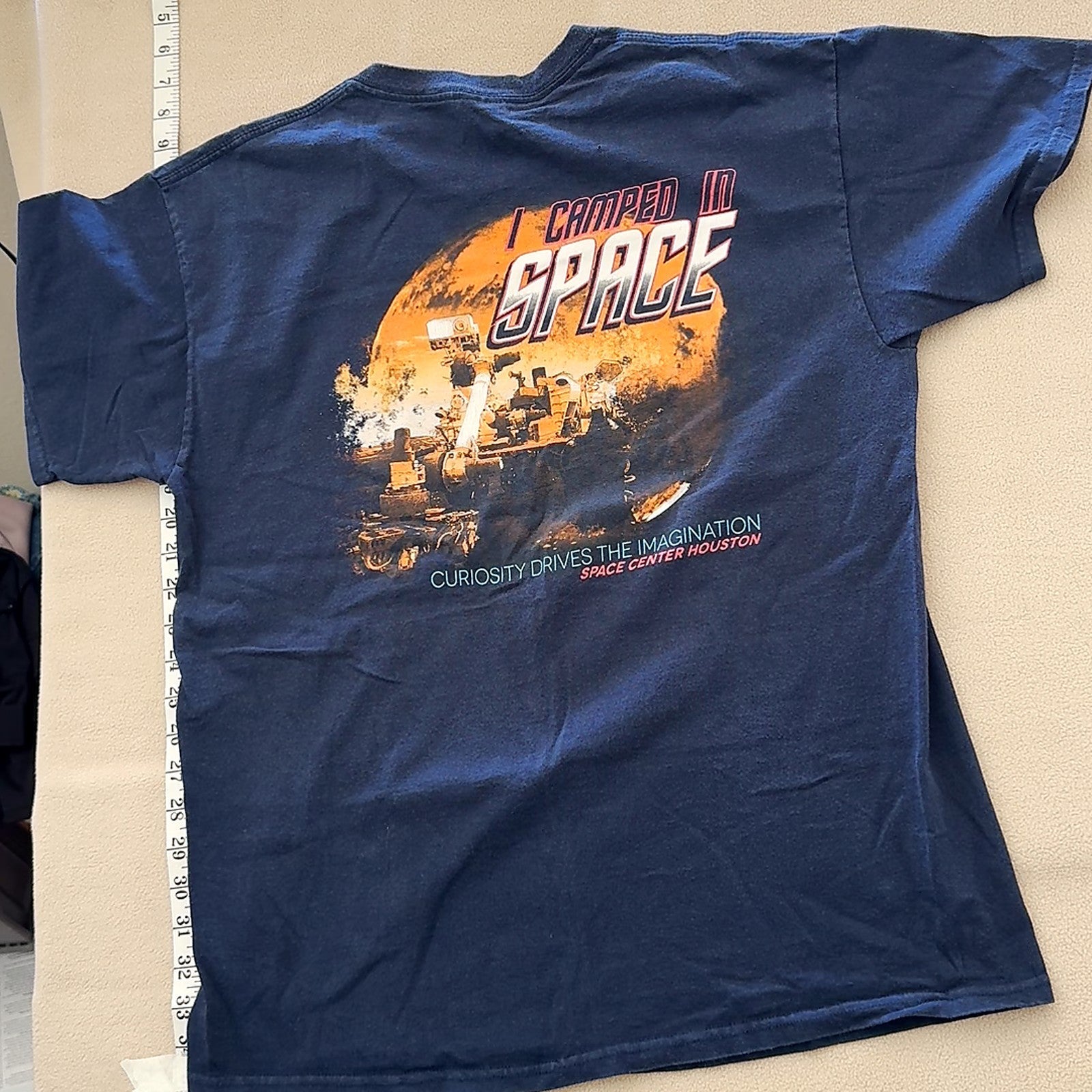 NASA I Camped In Space Space Center Houston T-Shirt Adult Large Navy Blue