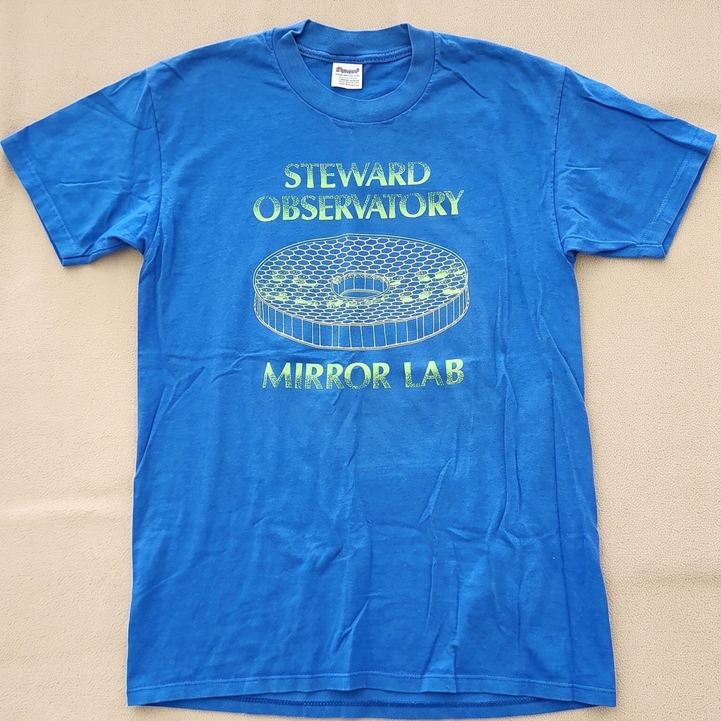 Vintage 1988 Steward Observatory Mirror Lab Astronomy T-Shirt Stedman Blue L