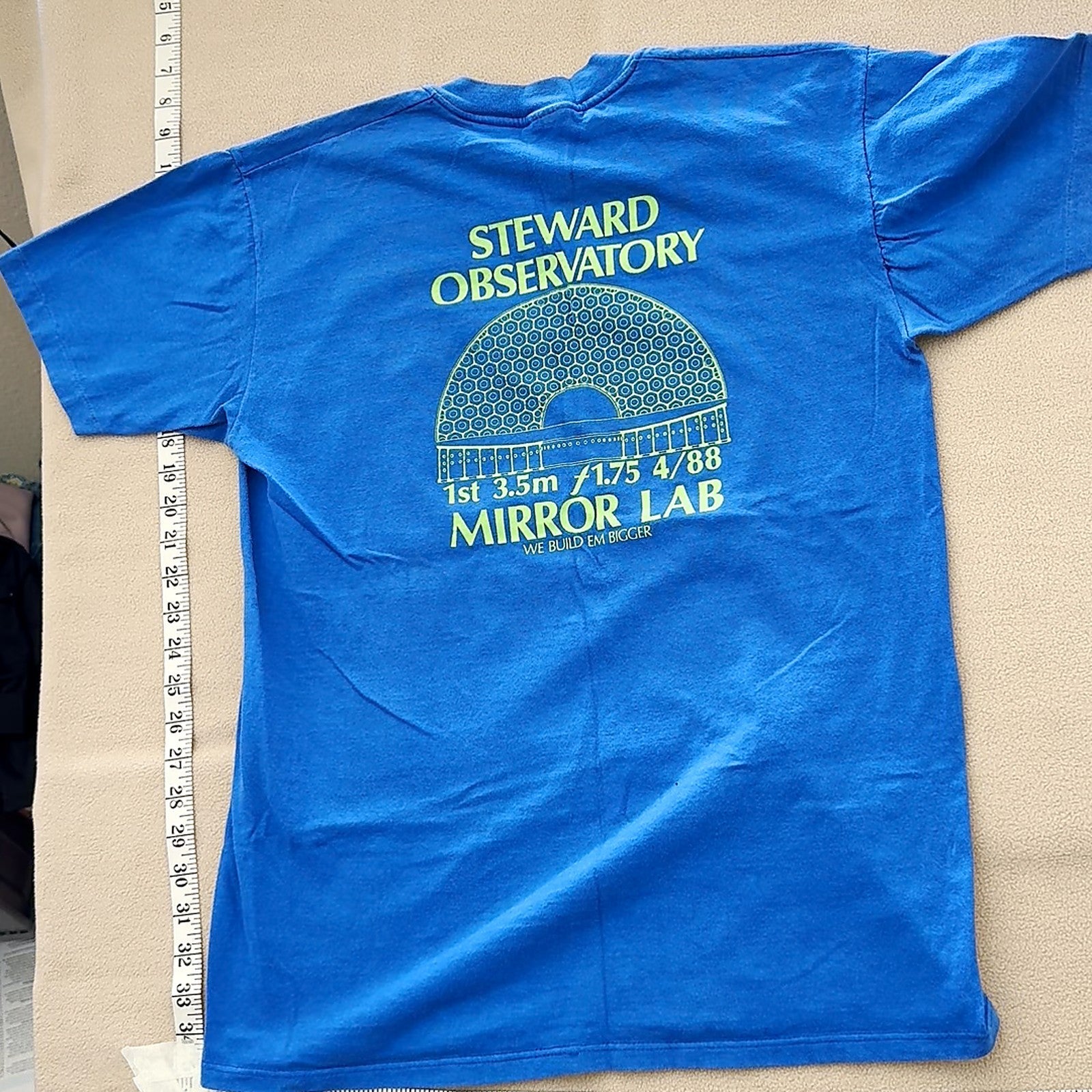 Vintage 1988 Steward Observatory Mirror Lab Astronomy T-Shirt Stedman Blue L