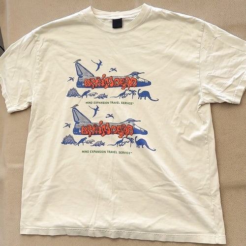 Brain Dead Mind Expansion Travel Service Graphic T-Shirt Cream Size L