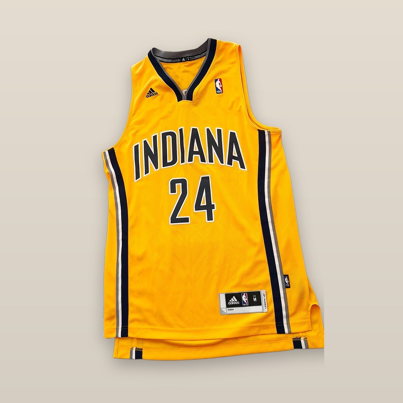 Adidas NBA Indiana Pacers Paul George #24 Swingman Jersey Gold Mens M NWT