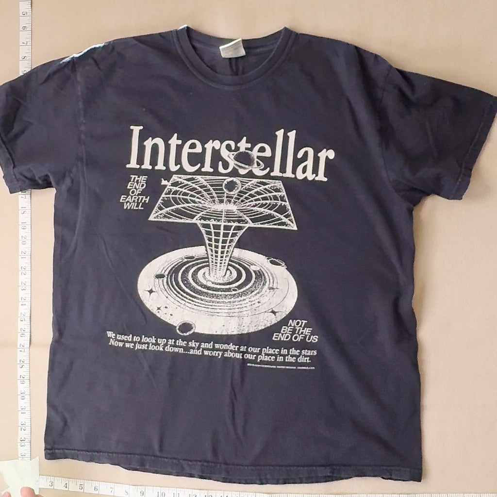 Interstellar A Film By Christopher Nolan Graphic T-Shirt Comfort Colors Black XL