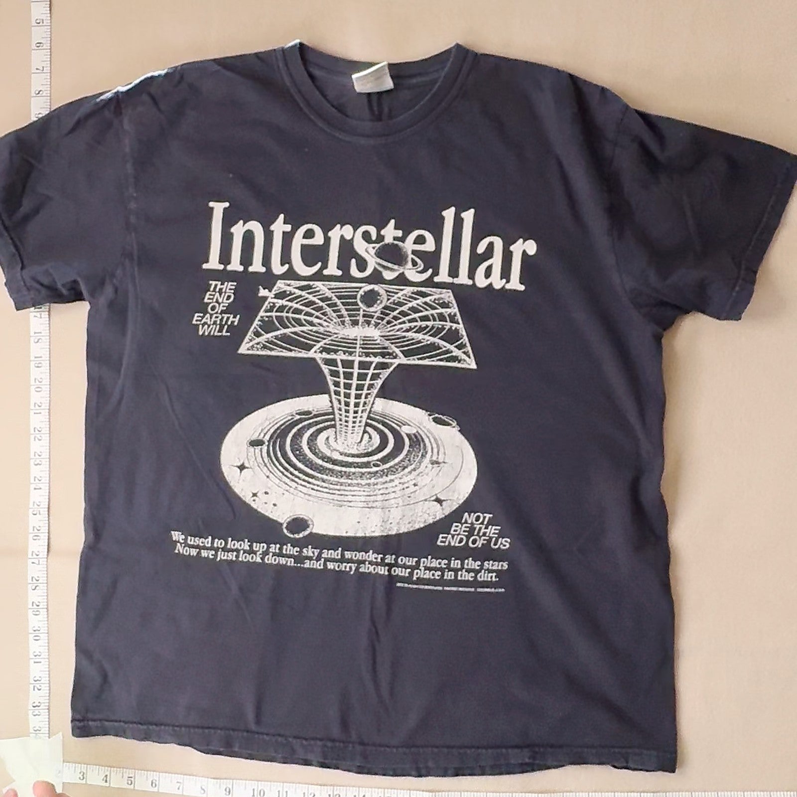 Interstellar A Film By Christopher Nolan Graphic T-Shirt Comfort Colors Black XL