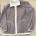 JSI Fleece Jacket Gray Full Zip White Trim Embroidered Logo Unisex