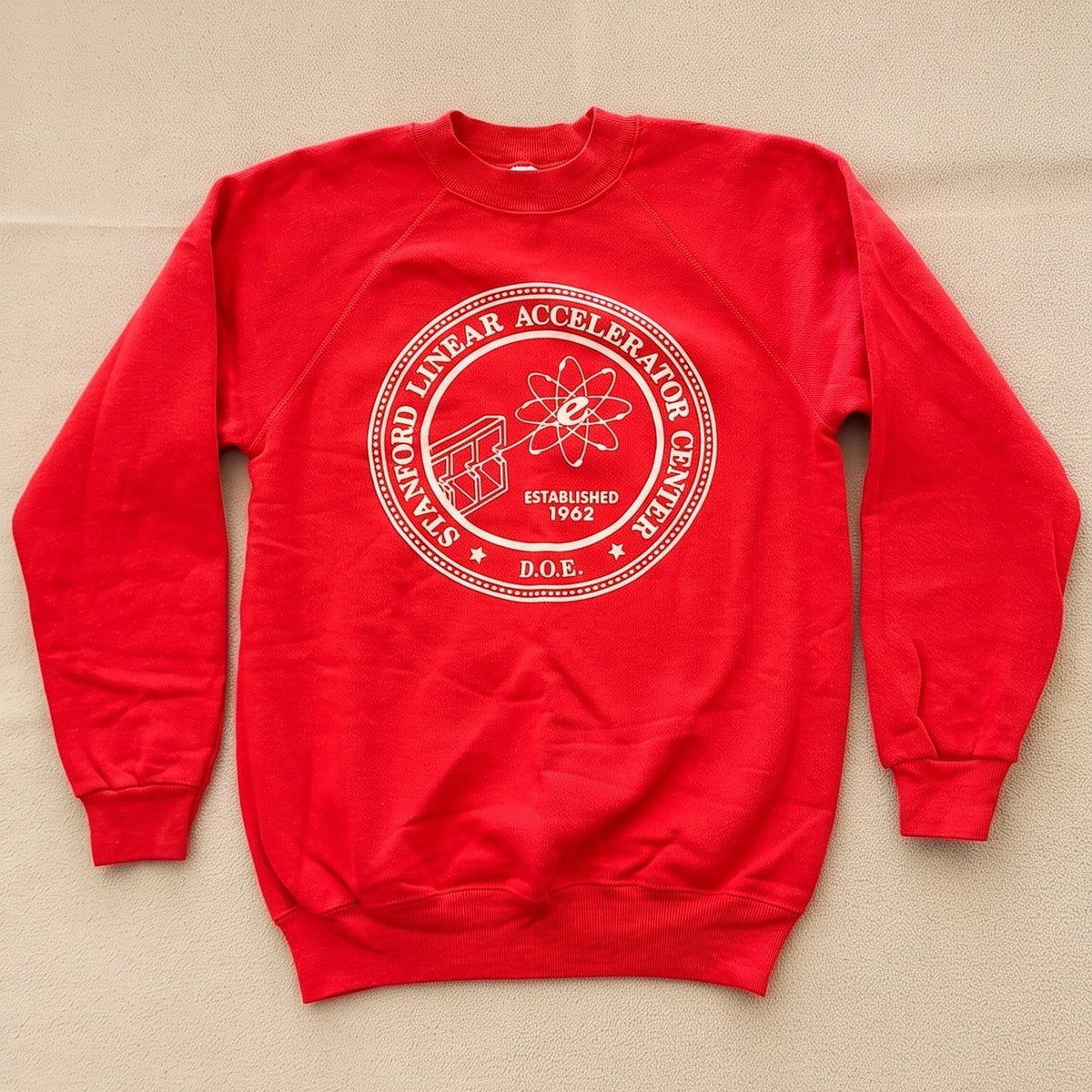 Vintage Stanford Linear Accelerator Center Sweatshirt Red Hanes Unisex Size S