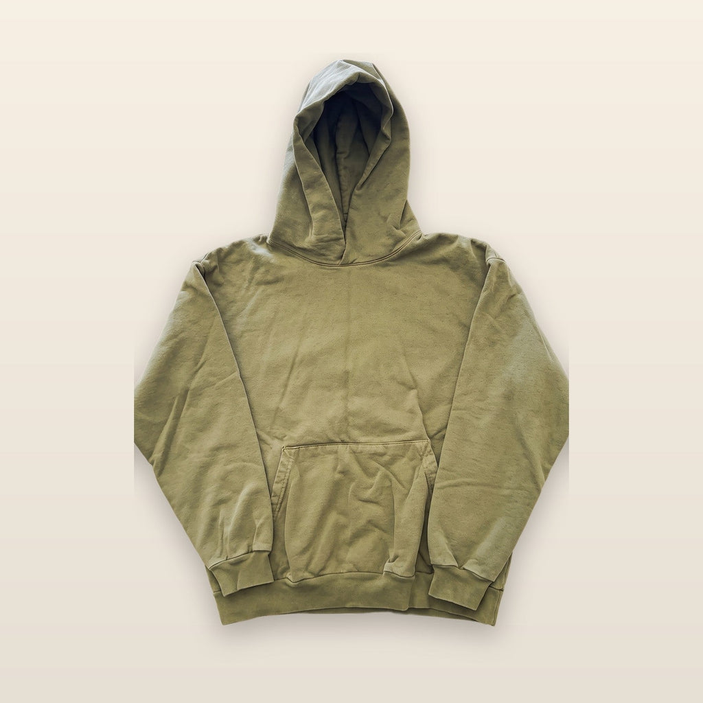 Blank Olive Green Pullover Hoodie Sweatshirt Long Sleeve Men's Size