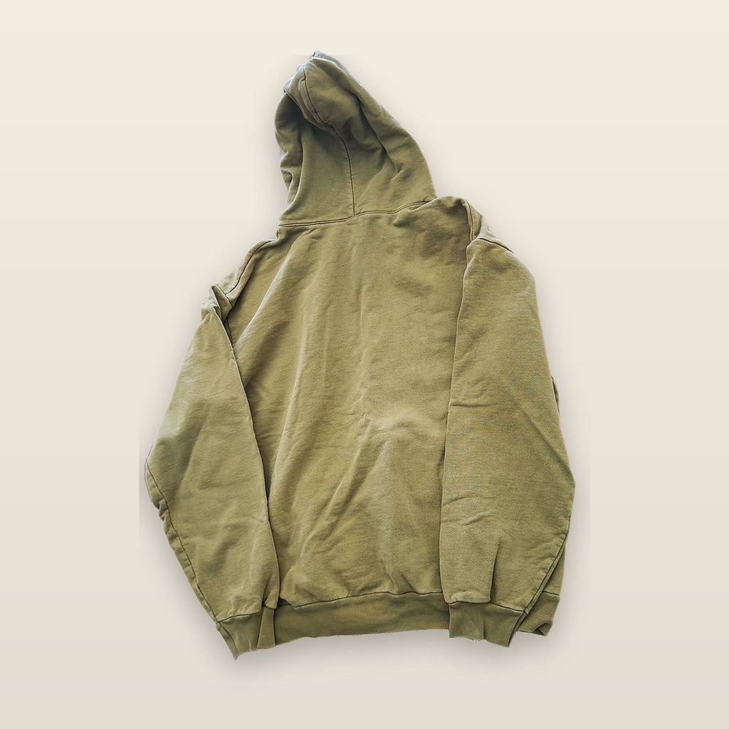 Blank Olive Green Pullover Hoodie Sweatshirt Long Sleeve Men's Size