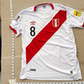 Bootleg Umbro Peru National Team 2018 World Cup Jersey Cueva #8 Mens Size M White