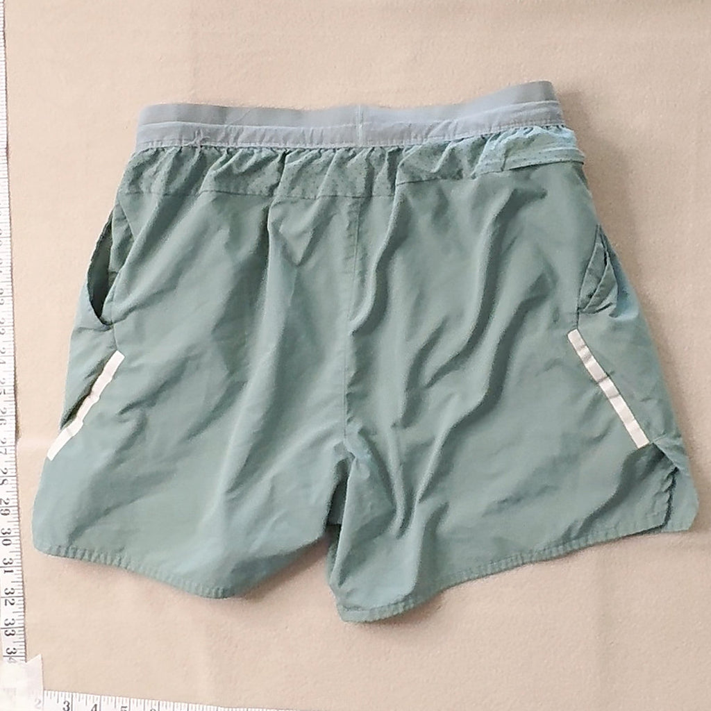 Nike Men's Athletic Running Shorts Sage Green Swoosh Back Pocket