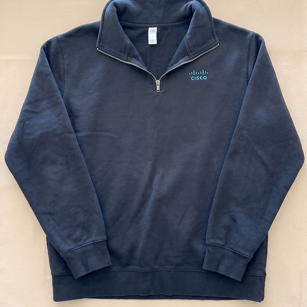 AS Colour Cisco Embroidered Logo Half Zip Sweatshirt Navy Blue Size XL