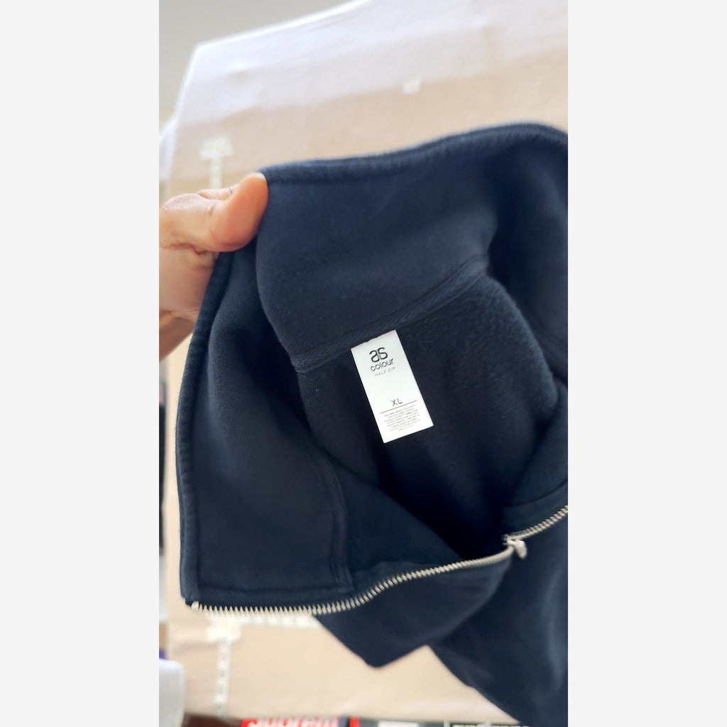 AS Colour Cisco Embroidered Logo Half Zip Sweatshirt Navy Blue Size XL